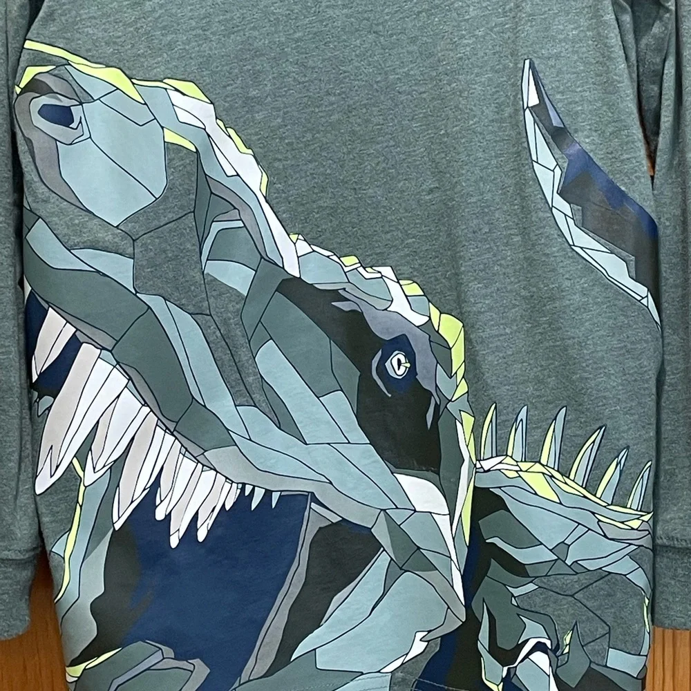 Carter’s Long Sleeve Shirt Size 10 10A Dinosaur Shade of Green Glow in the Dark